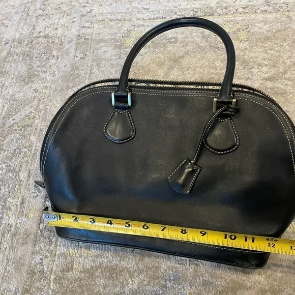 J. Crew Black Leather Satchel Handbag - Picture 10 of 11